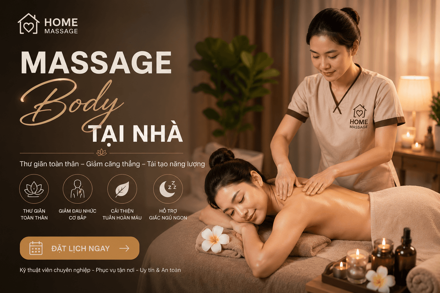 Kỹ thuật viên tiến hành các bước miết cơ lưng giải tỏa mệt mỏi căng thẳng cho khách hàng
